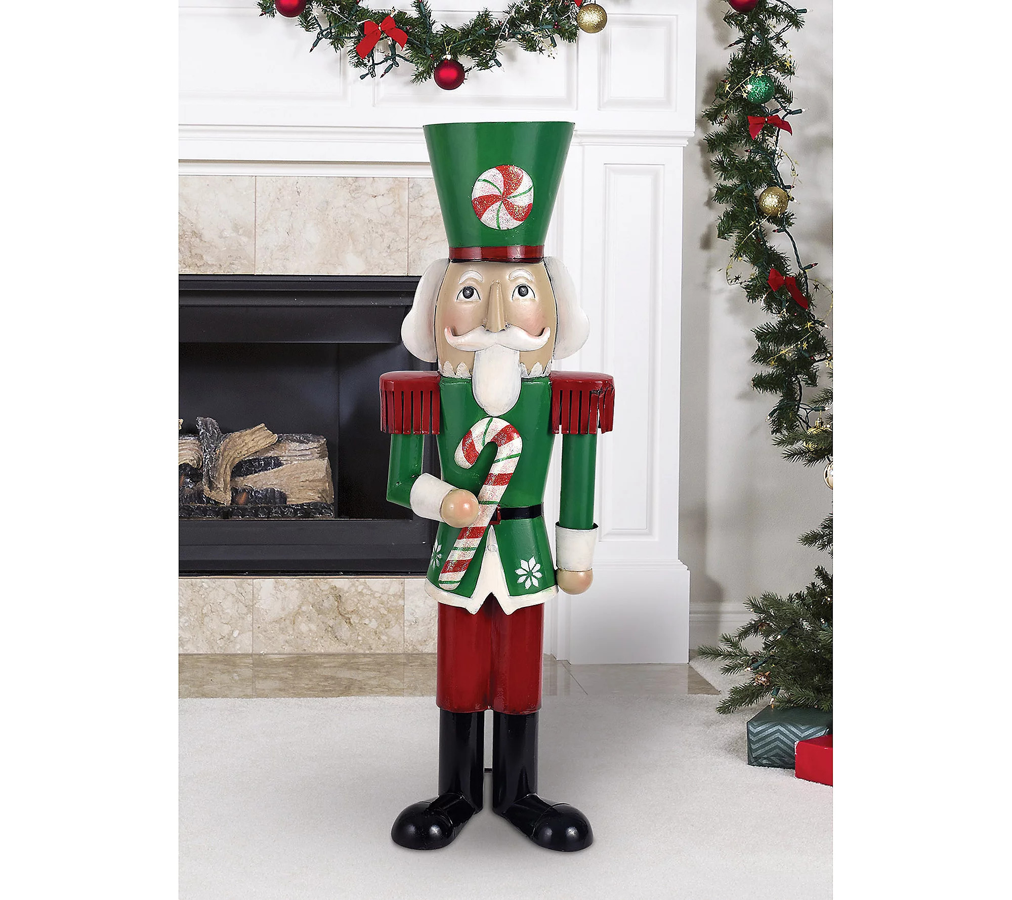 Sunset Vista Designs Candy Cane Nutcracker Scul pture | QVC
