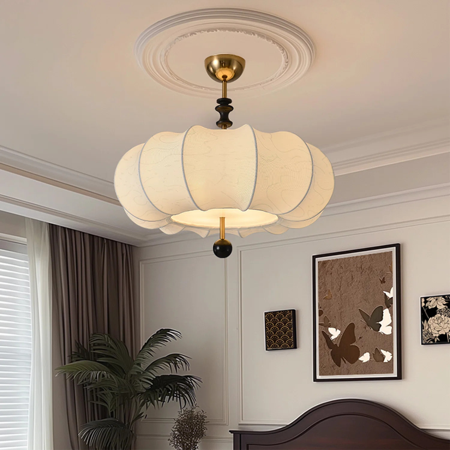 House of Hampton® 4 Lights Farmhoue Pendant Light Black Wood Decoration Lamp In Bronze Finish | ... | Wayfair North America