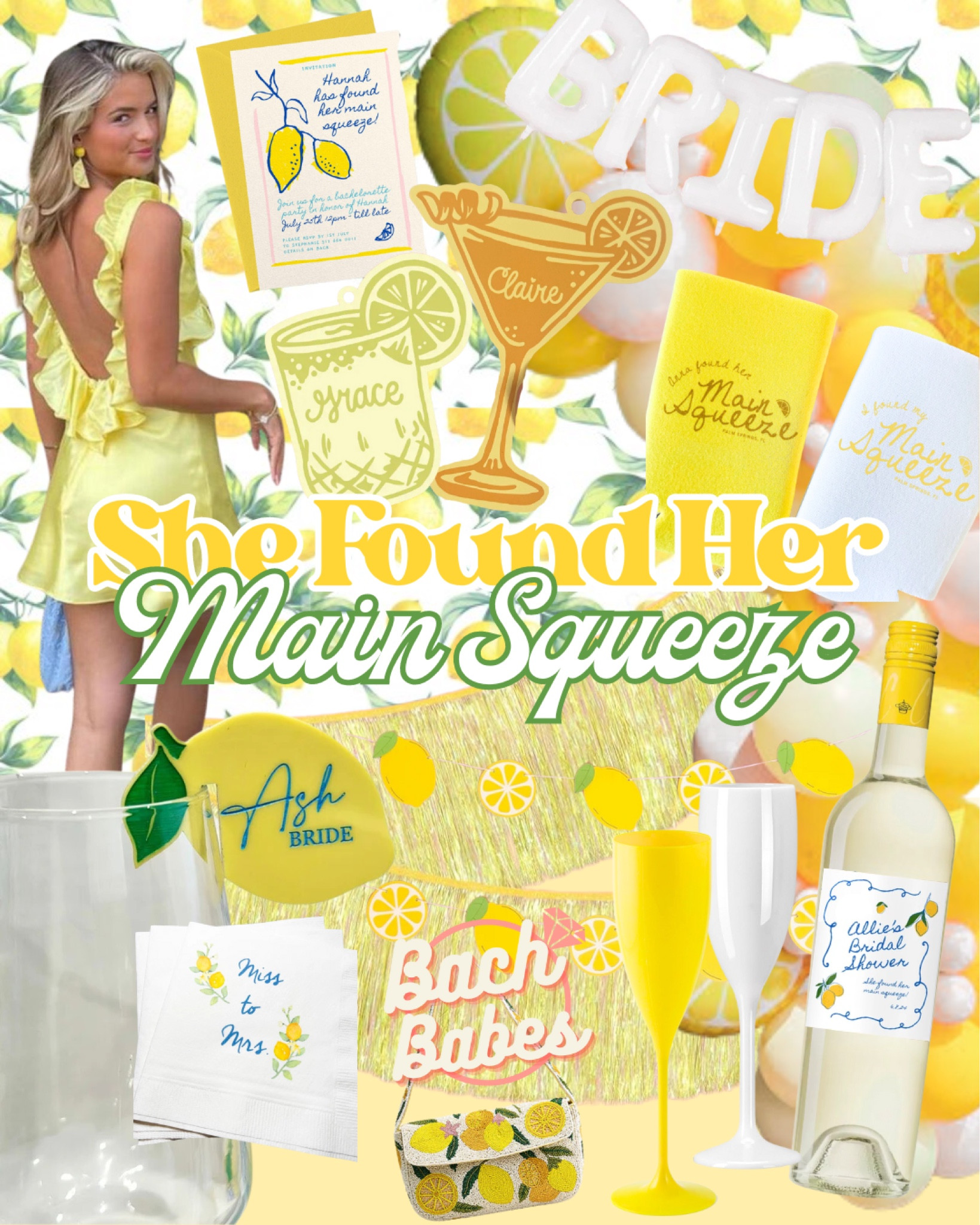 She Found Her Main Squeeze!🍋
Bachelorette Party Inspo

She found her main squeeze,
Bachelorette Party, Lemon
Bachelorette Party, Bach party, bach theme, Bach babes, bachelorette party theme, outfits, bach party outfits, bach outfits