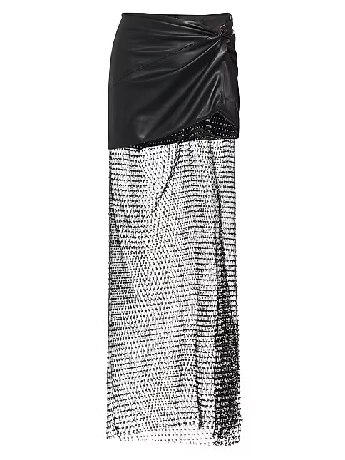 Salome Faux Leather & Mesh Maxi Skirt | Saks Fifth Avenue