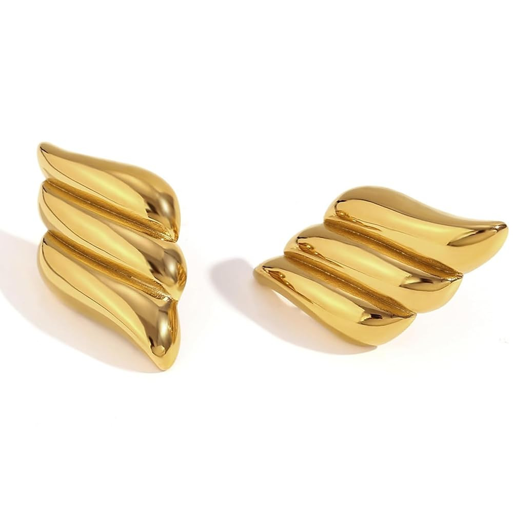 Rajputana Chunky Gold Earrings Statement Earrings Drop Earrings for Women, Vintage Wings Statemen... | Amazon (UK)