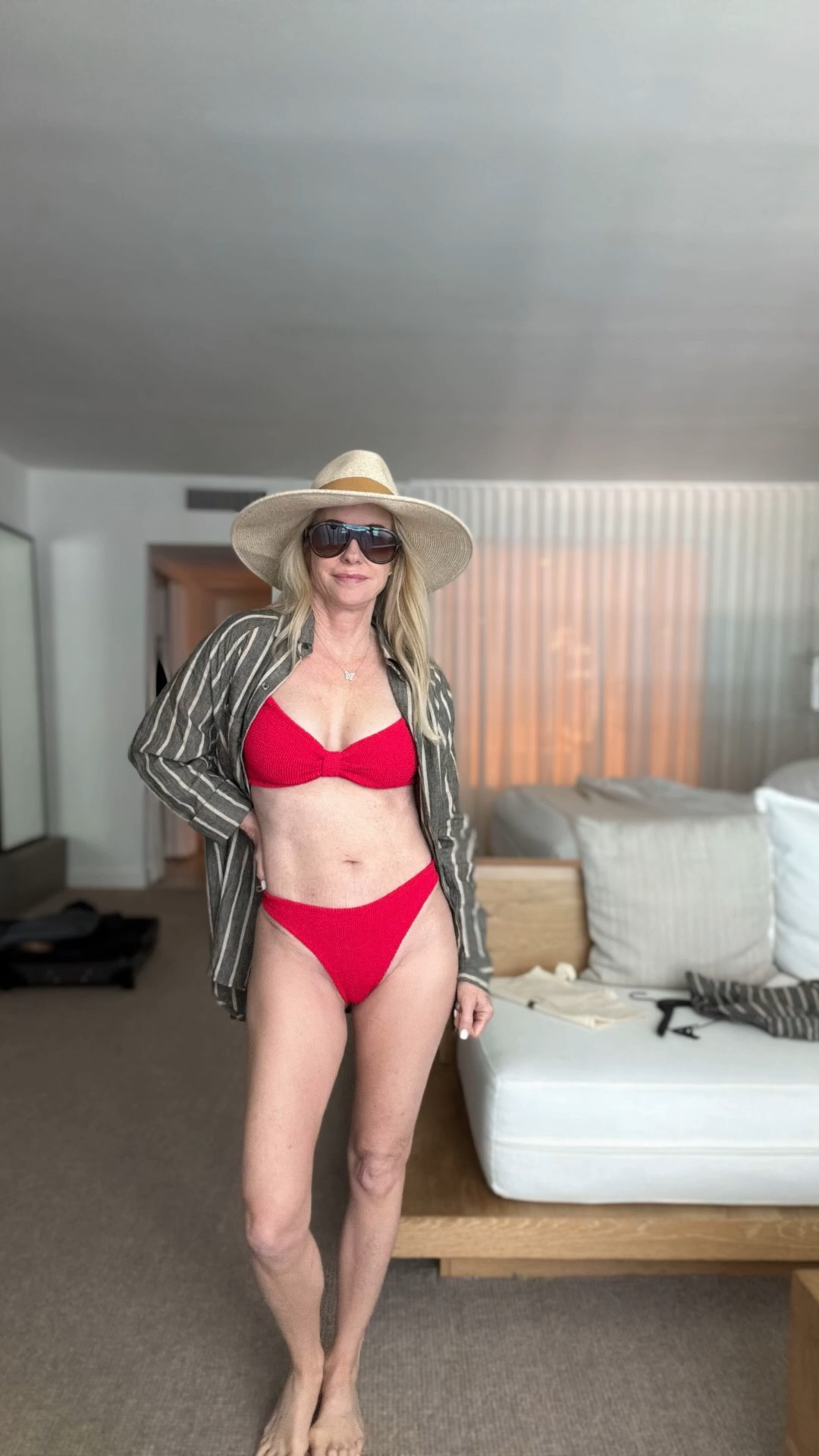 Lightweight linen set styled over a red bikini 
Perfect as a chic coverup or worn as a set, easy, breathable, and so versatile for summer. Wearing size XS.

#LTKSwim #LTKTravel #LTKOver40