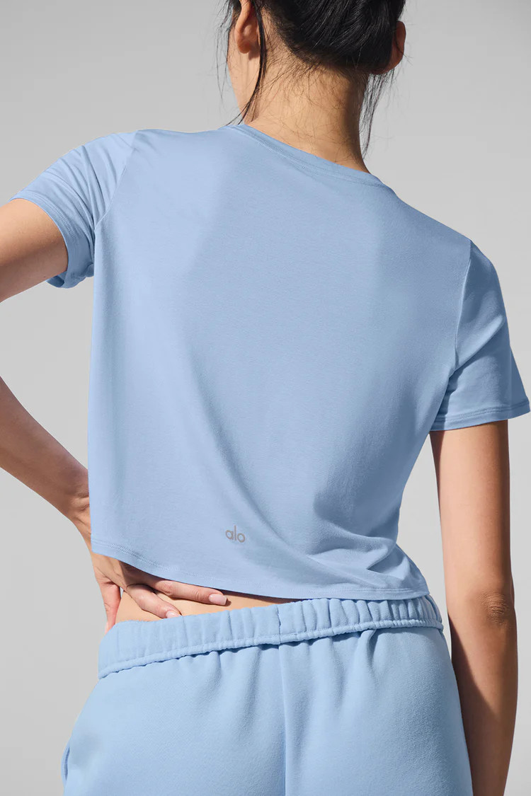 Cropped All Day Short Sleeve - Seashell Blue | Alo Yoga (US)