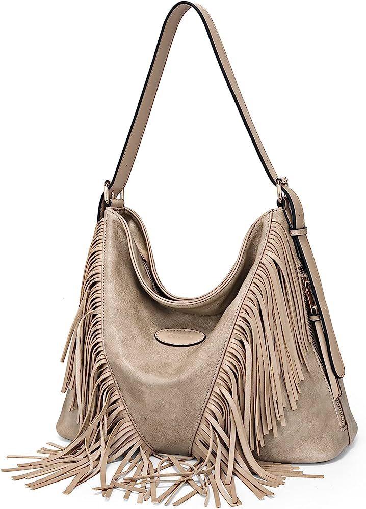 Shoulder Bags for Women Crossbody Bags Hobo Satchel Handbag Fringe Tote Bag Vintage Tassel Multi ... | Amazon (US)
