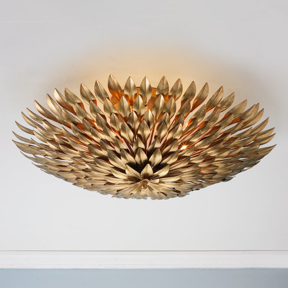 Olive Leaf Semi-Flush Ceiling Light - 6 Light | Shades of Light