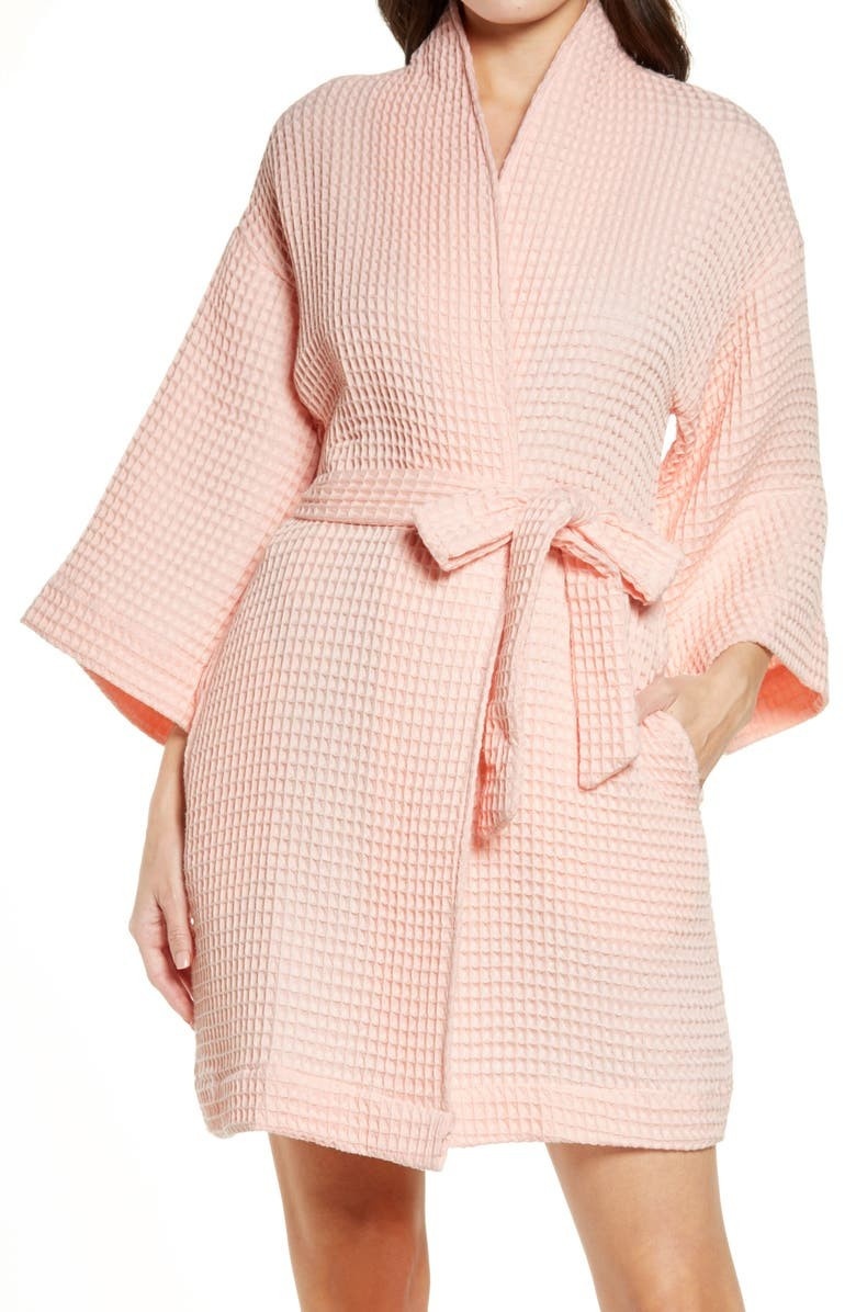 Short Waffle Knit Robe | Nordstrom