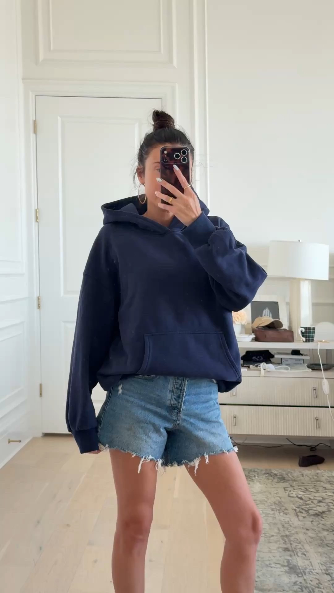 Hoodie: size medium 
Shorts: TTS 

My denim shorts are on sale! Get extra 20% off with code: AF20

@amazon hoodie 
@abercrombie shorts 

#LTKmomlife #LTKOver40 #LTKSaleAlert