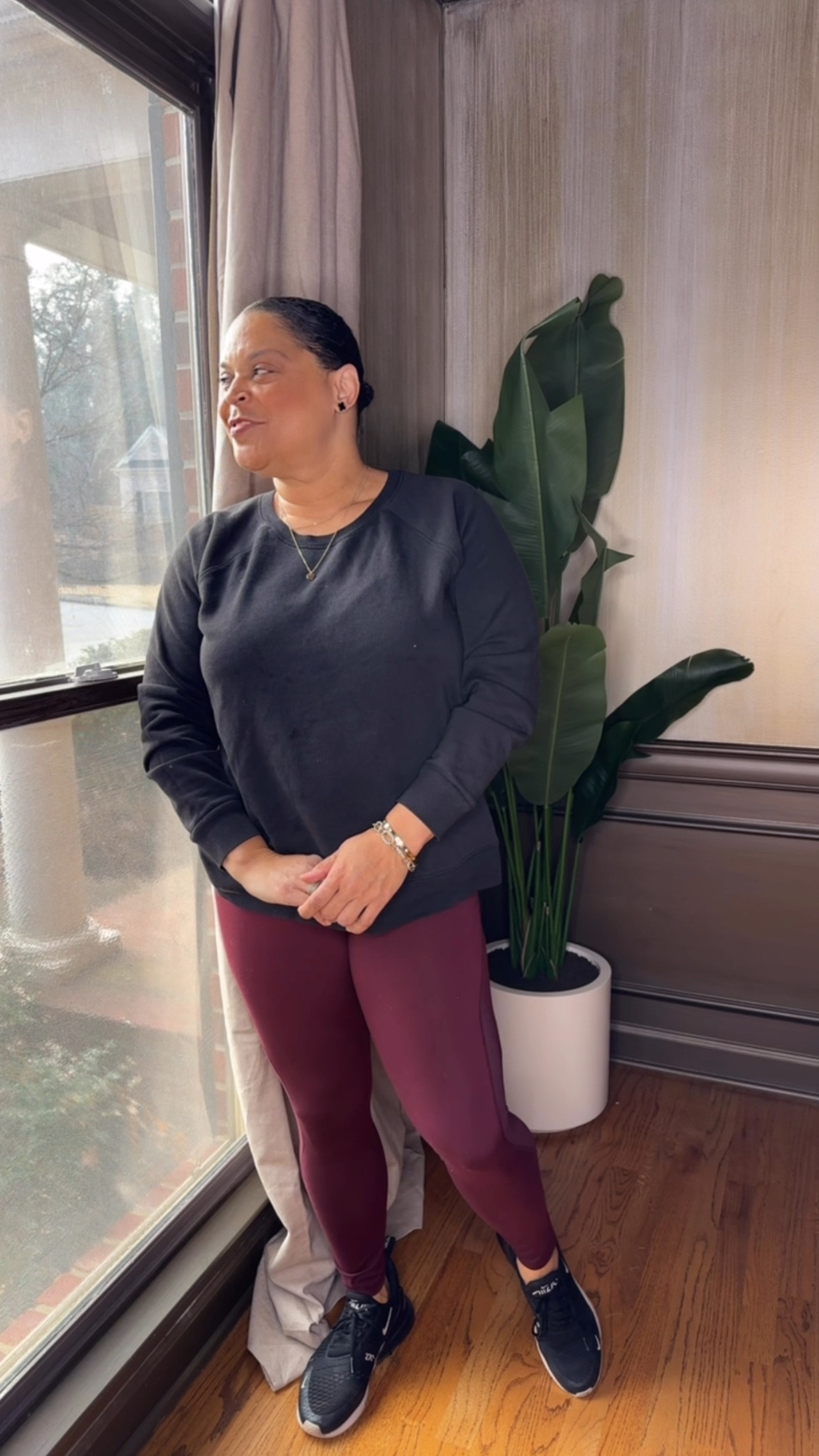 Don’t sleep on a basic black sweatshirt. You can always elevate with accessories and the price is great!
Hanes Sweatshirt Basics Athleisure Leggings and Sweatshirt Gold Jewelryy

#LTKFindsUnder50 #LTKActive #LTKMidsize