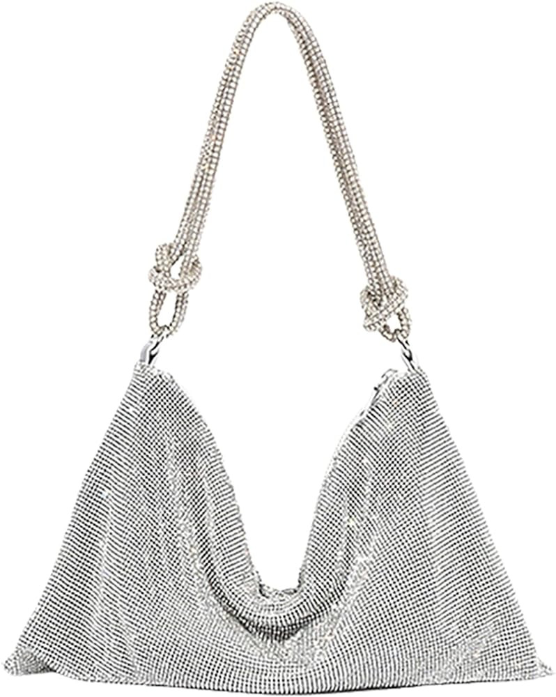 Rhinestone Hobo Bag for Women Chic Evening Handbag Shiny Purse for Travel Vacation 2022 | Amazon (US)