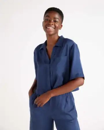 100% Washable Silk Pajama Button Up Top | Quince