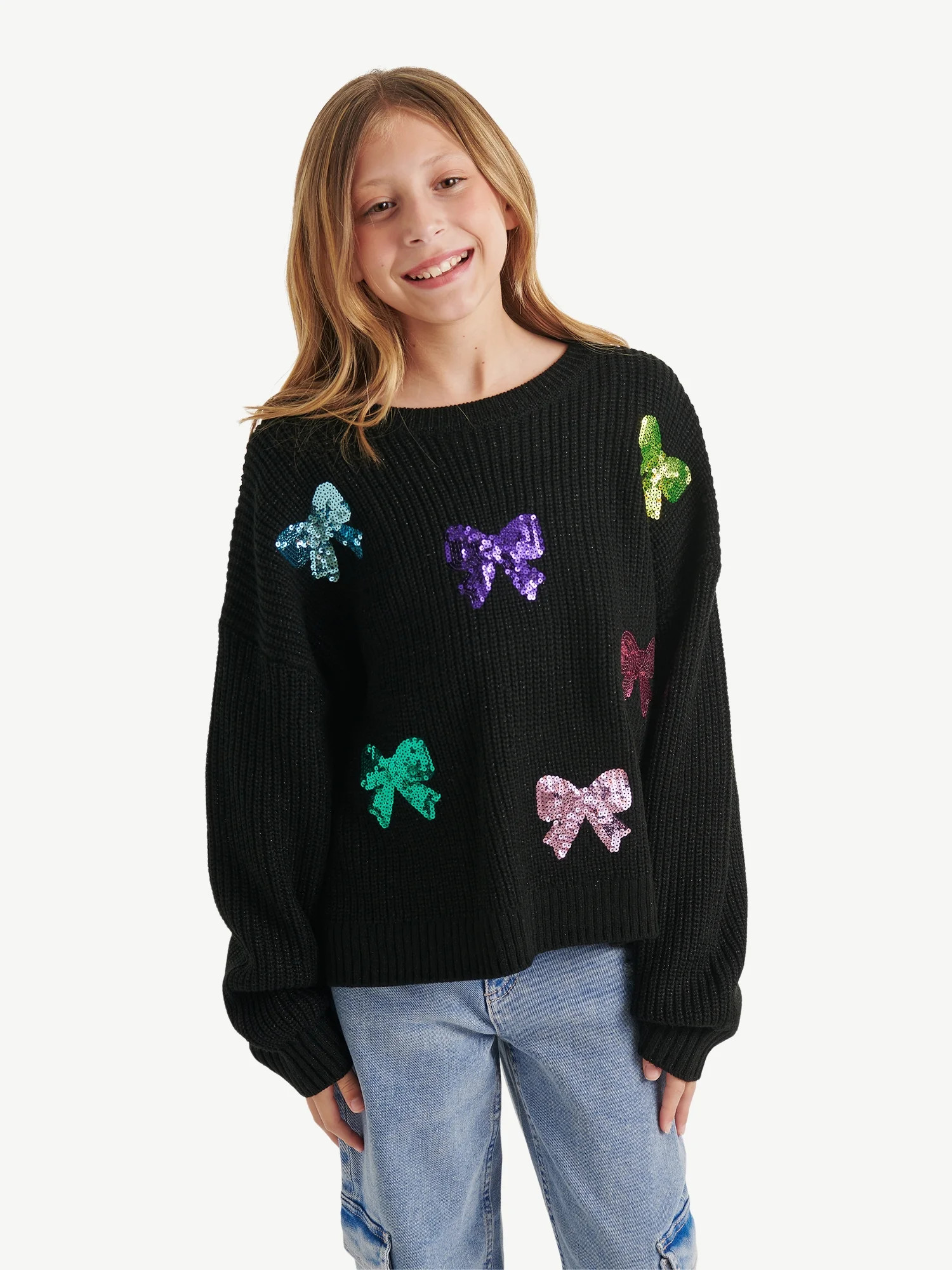 Justice Girls Ribbon Sweater, Sizes XS - XLP | Walmart (US)