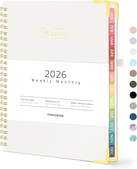 Forvencer 2026 Planner, Hardcover Calendar Planner Weekly and Monthly, January 2026 - December 20... | Amazon (US)