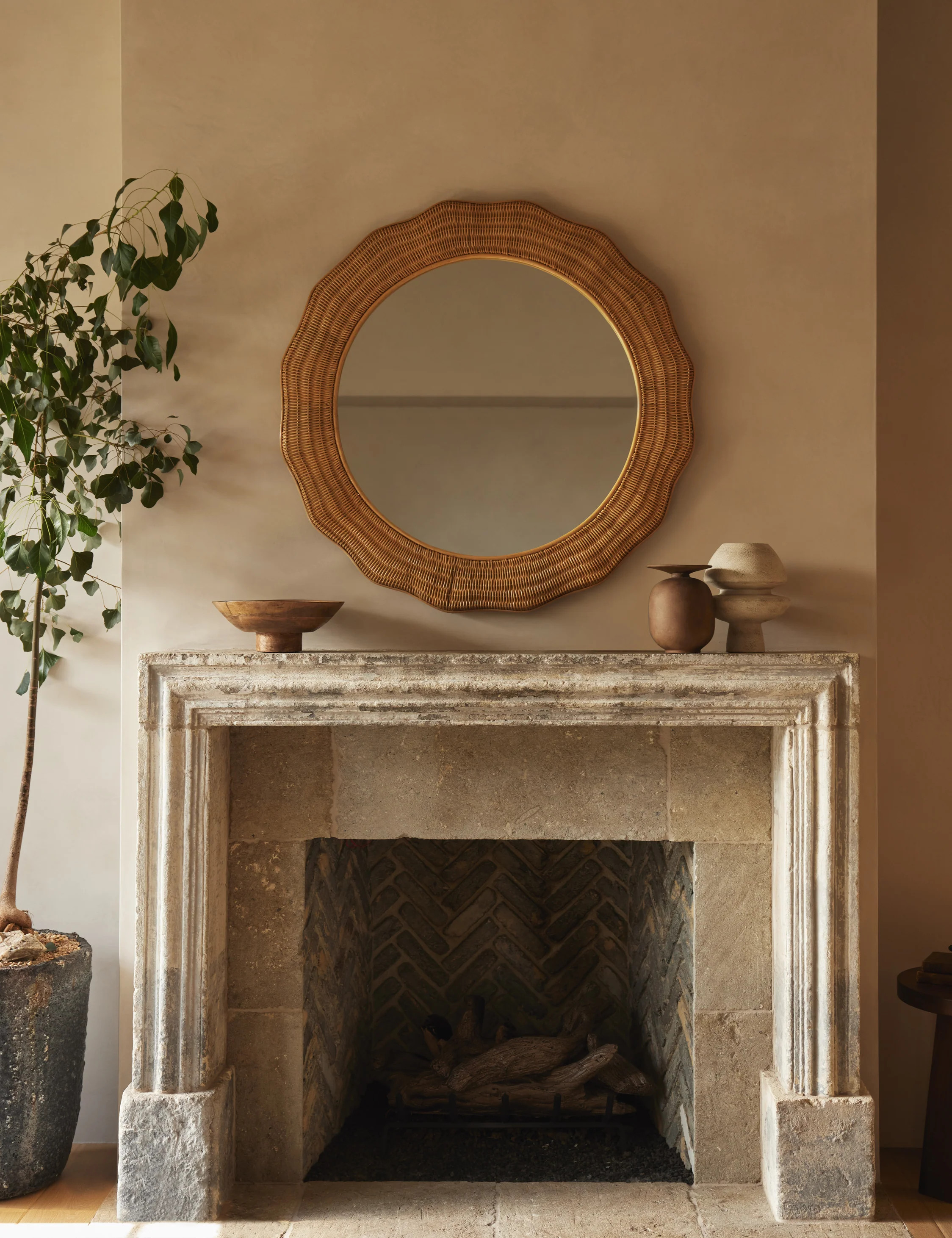 Giles Footed Bowl, Natural | Lulu and Georgia 