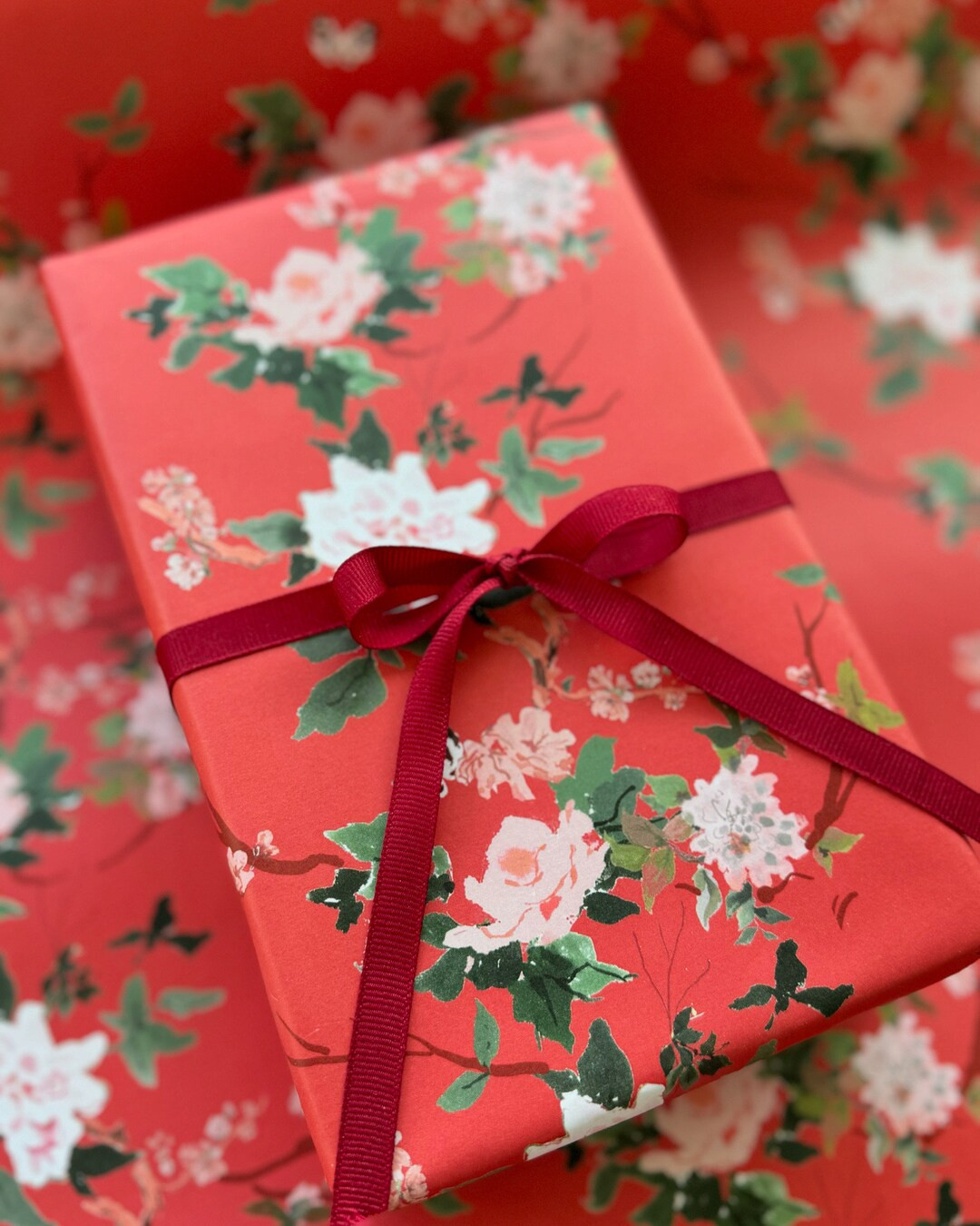 Wrapping Paper Ruby Chinoiserie gift Wrap, Birthday, Holiday, Christmas - Etsy | Etsy (US)