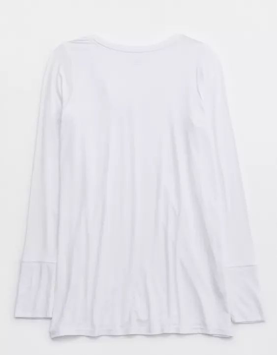 OFFLINE By Aerie Thumbs Up Jersey Long Sleeve V-Neck T-Shirt | American Eagle Outfitters (US & CA)