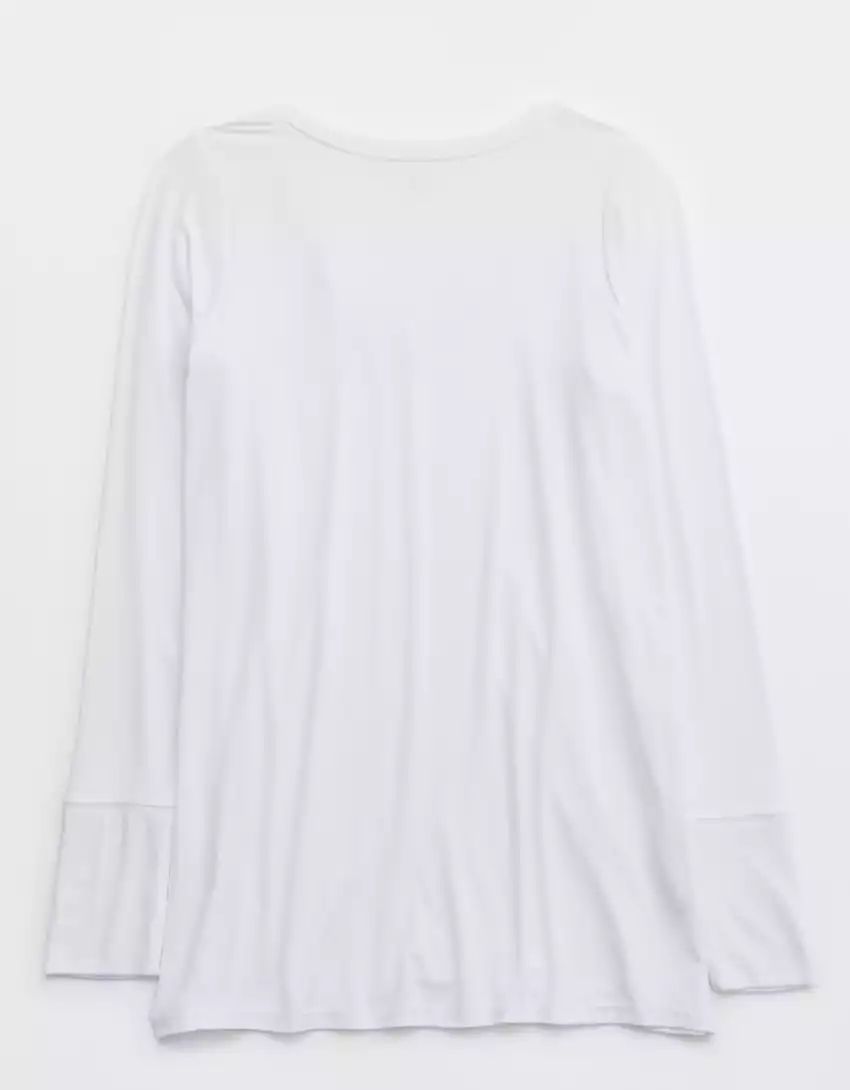OFFLINE By Aerie Thumbs Up Jersey Long Sleeve V-Neck T-Shirt | American Eagle Outfitters (US & CA)