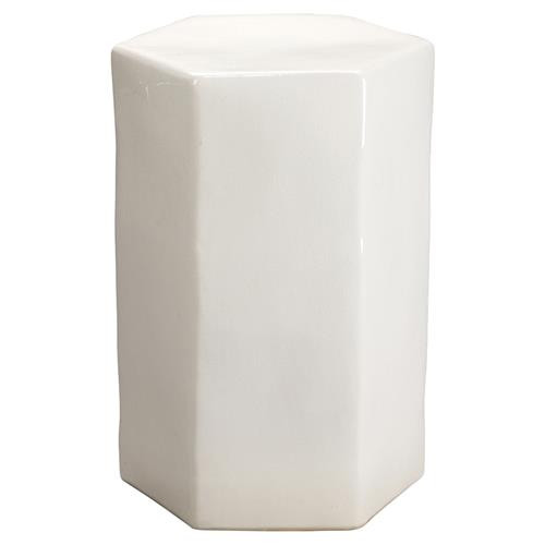 Jett Modern Classic Novelty White Ceramic Side Table | Kathy Kuo Home