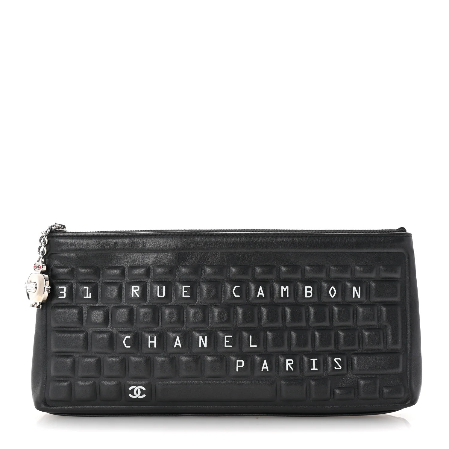 CHANEL Metallic Calfskin Keyboard Pouch Black | FASHIONPHILE | FASHIONPHILE (US)
