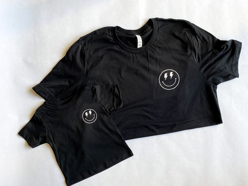 Black UNISEX Mens and Women's Lightning Bolt Smiley Face | Etsy | Etsy (US)