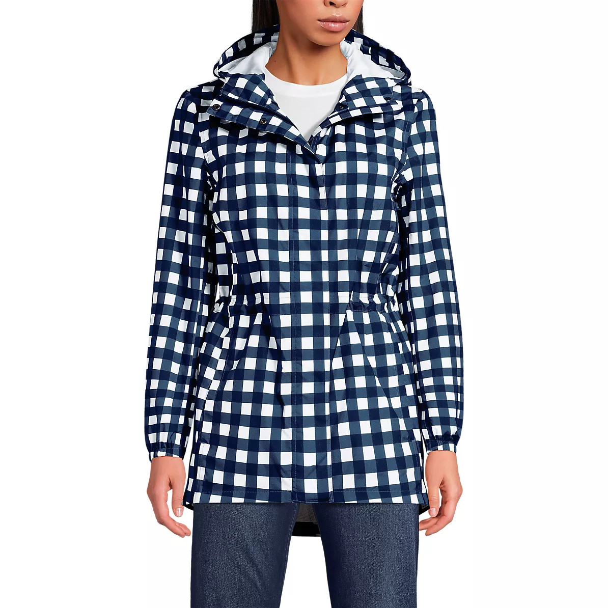 Women's Print Waterproof Hooded Packable Raincoat | Lands' End (US)