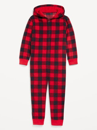 Microfleece Gender-Neutral Hooded Pajama One-Piece for Kids | Old Navy (US)
