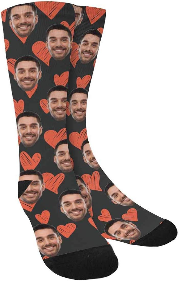 D-Story Custom Face Socks, Personalized Photo Picture on Socks, Unisex Athletic Crew Socks for Me... | Amazon (US)