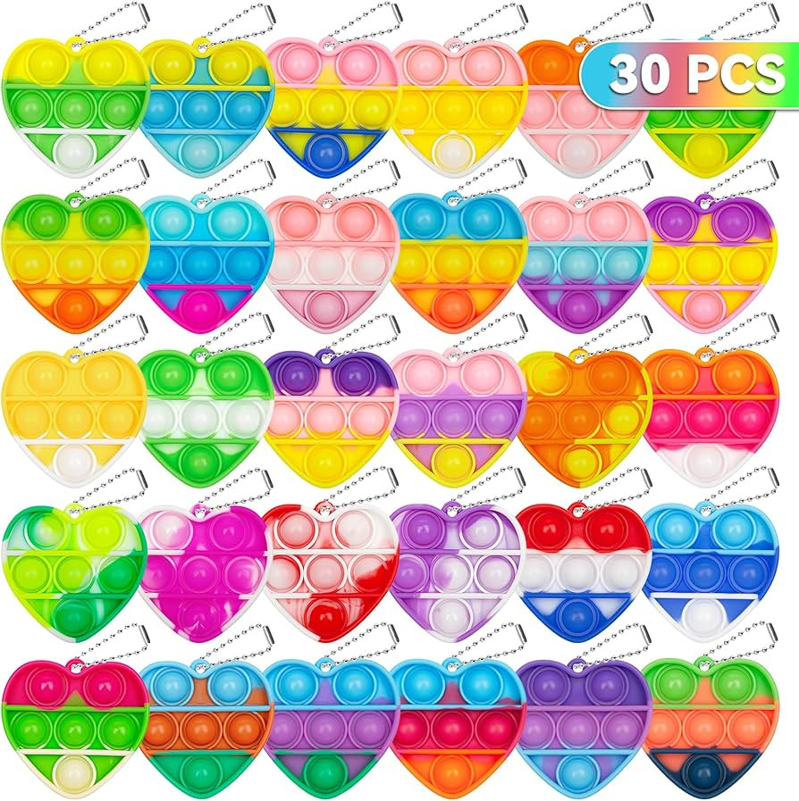 Pop Fidget Toys Bulk Its Valentines Day Gifts for Kids 30 Pack Valentines for Kids Classroom Vale... | Amazon (US)