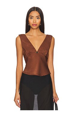 NIA Celia Top in Chocolate from Revolve.com | Revolve Clothing (Global)
