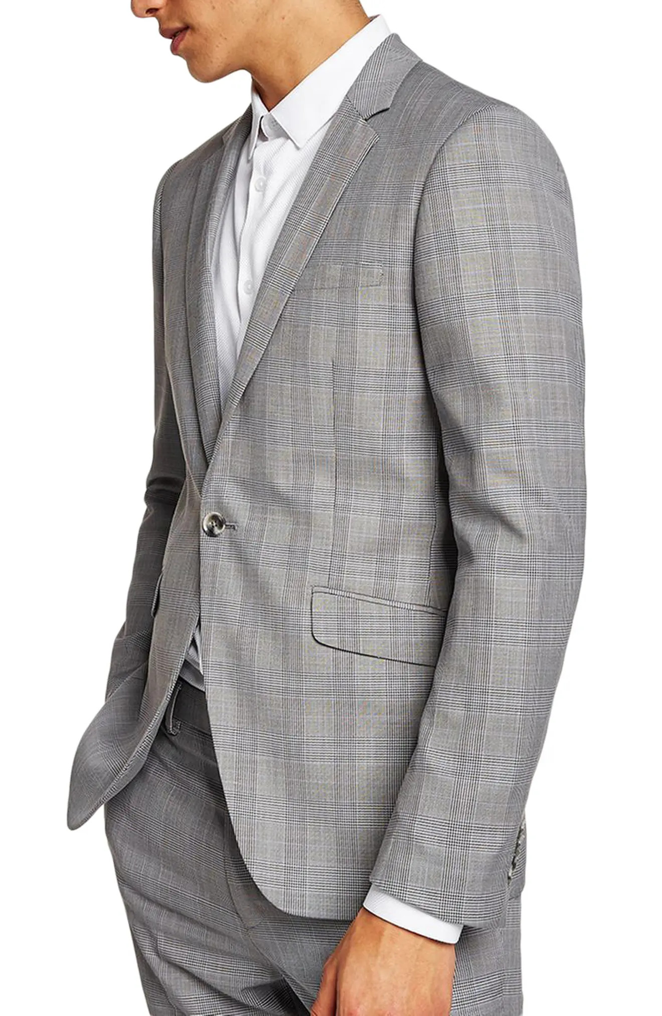 Men's Topman Skinny Fit Check Suit Jacket | Nordstrom