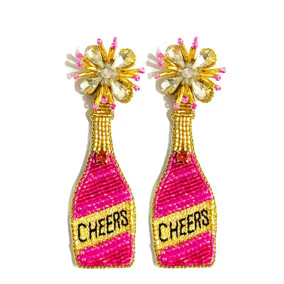 NEW Cheers Champagne Earrings Bachelorette Earrings - Etsy | Etsy (US)
