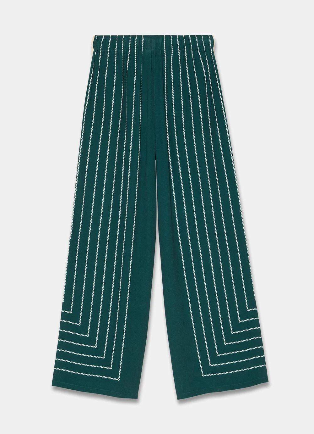 Teal Graphic Print Striped Trousers | Mint Velvet