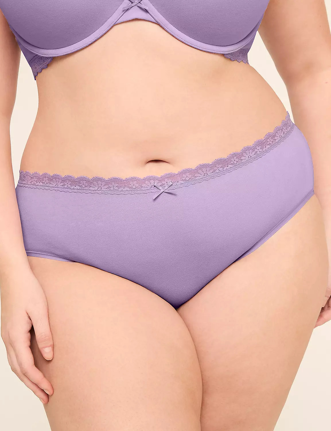 Cotton Hipster Panty With Lace Waist | LaneBryant | Lane Bryant (US)