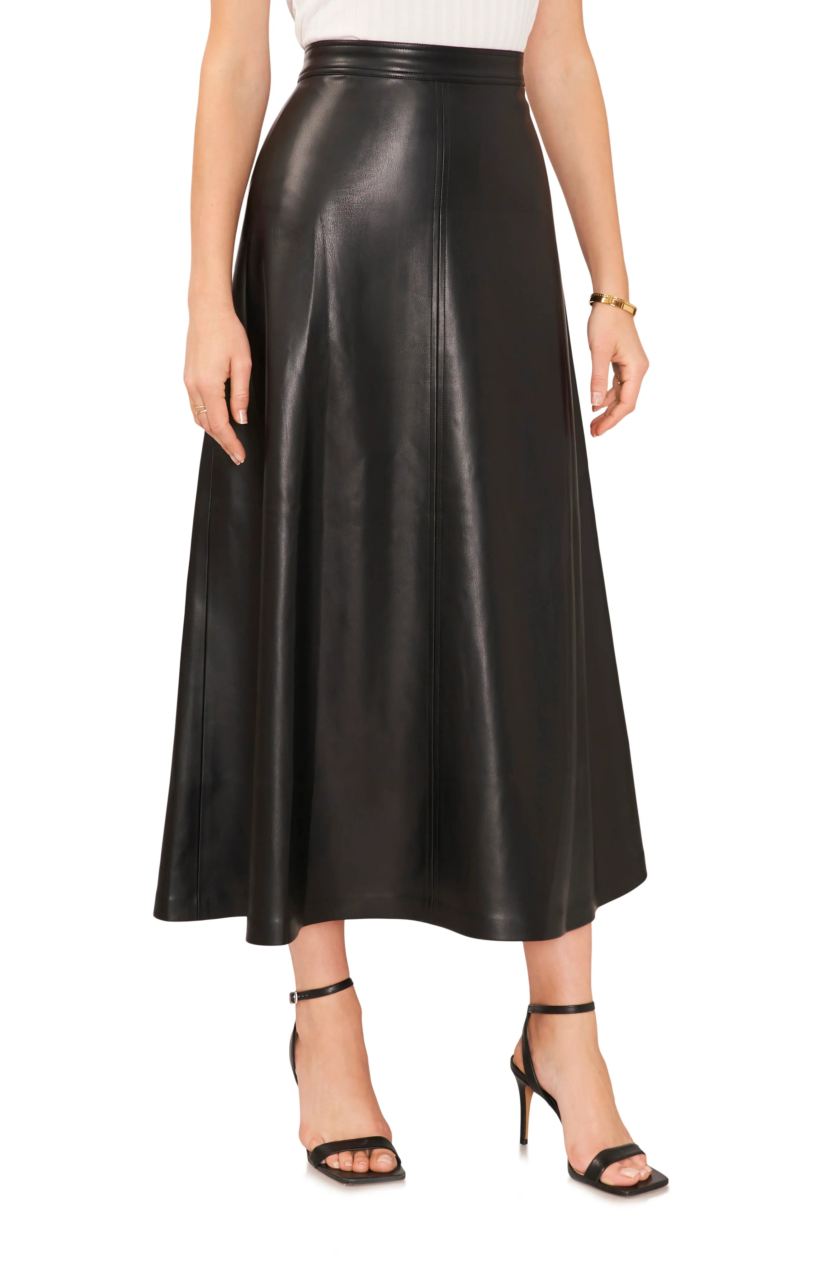 Faux Leather A-Line Skirt (Women) | Nordstrom | Nordstrom