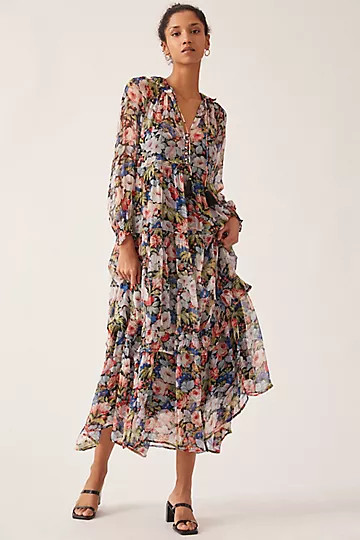 Floral Tiered Maxi Dress | Anthropologie (US)