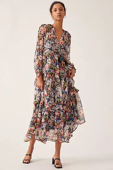 Floral Tiered Maxi Dress | Anthropologie (US)