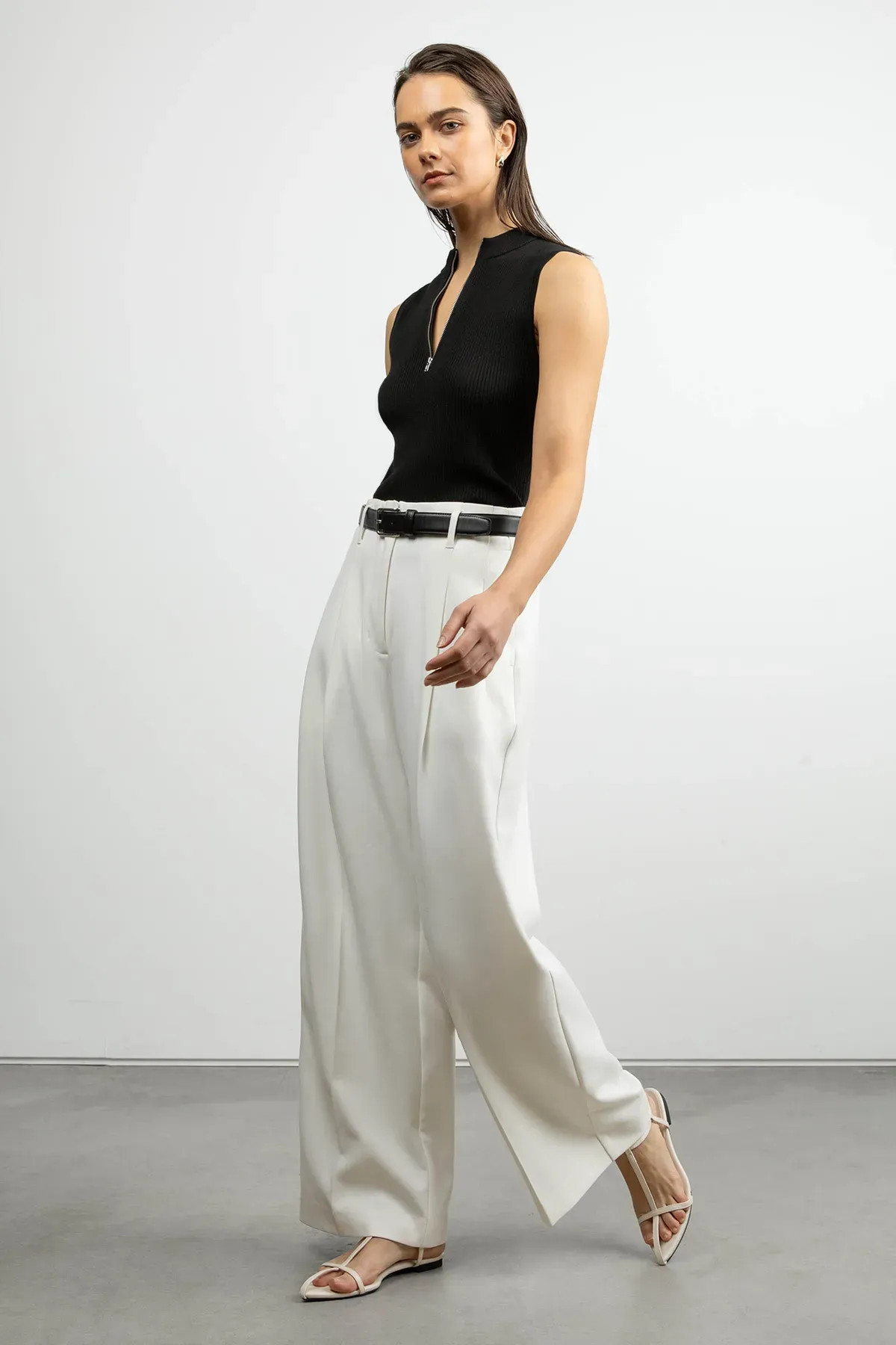 HIGH-RISE WIDE LEG SUITING PANT | OAK + FORT