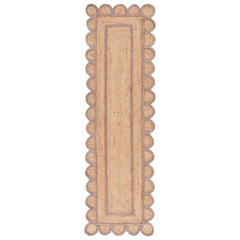 Scallop Border Handwoven Jute Rug - Gray, 2' 3" x 8' Runner | The Company Store | The Company Store