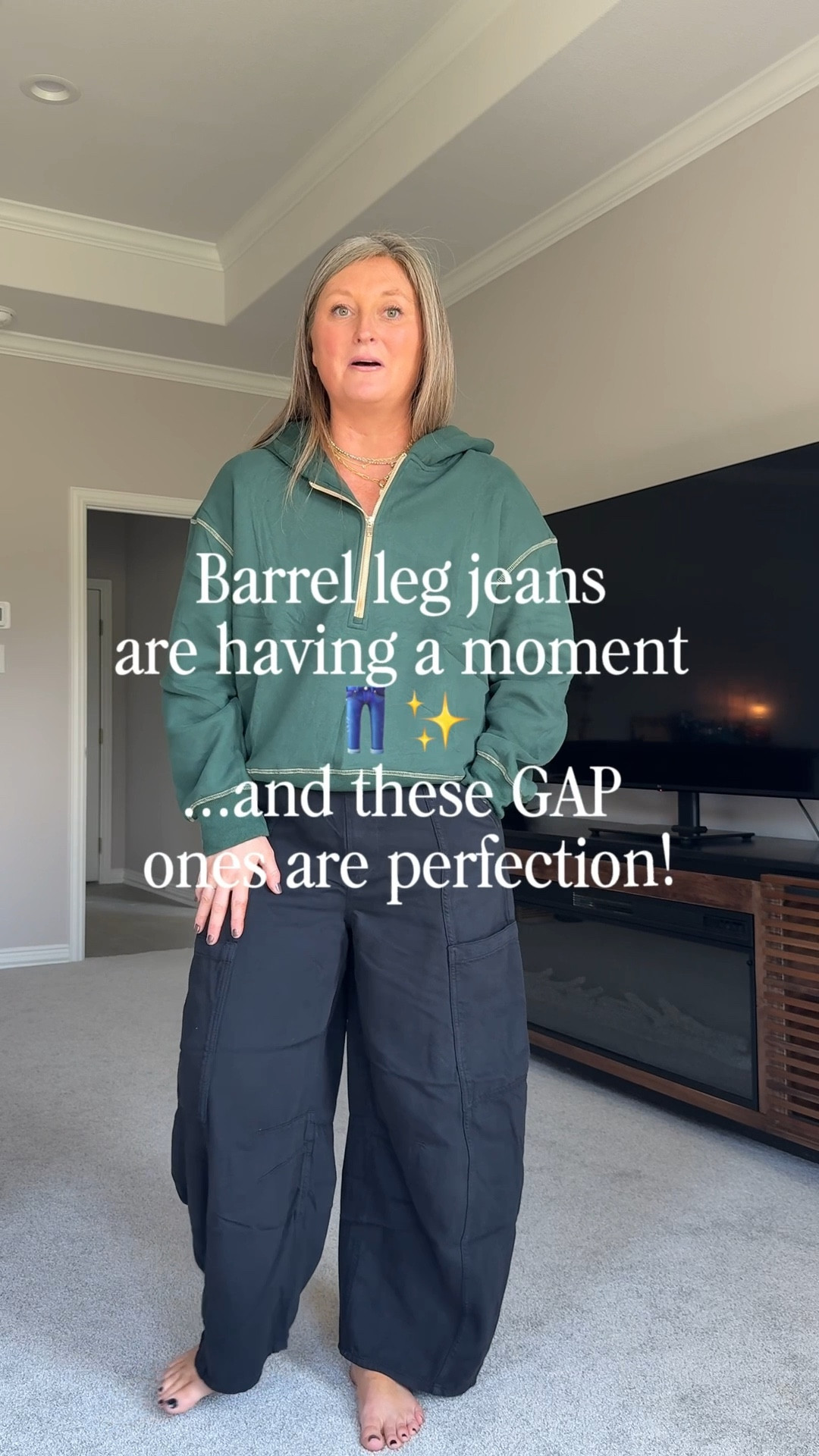 I loved my GAP barrel leg jeans so much I had to grab them in the black wash 🤩 This time I stayed true to size (large) and they fit perfectly. If you’ve been hesitant to try barrel leg jeans, trust me this style is IN for fall and so flattering. 100% worth it!

#gapjeans #fallfashion2025 #barrellegjeans #tiktokfashionfinds #fallstyleinspo

#LTKMidsize #LTKStyleTip