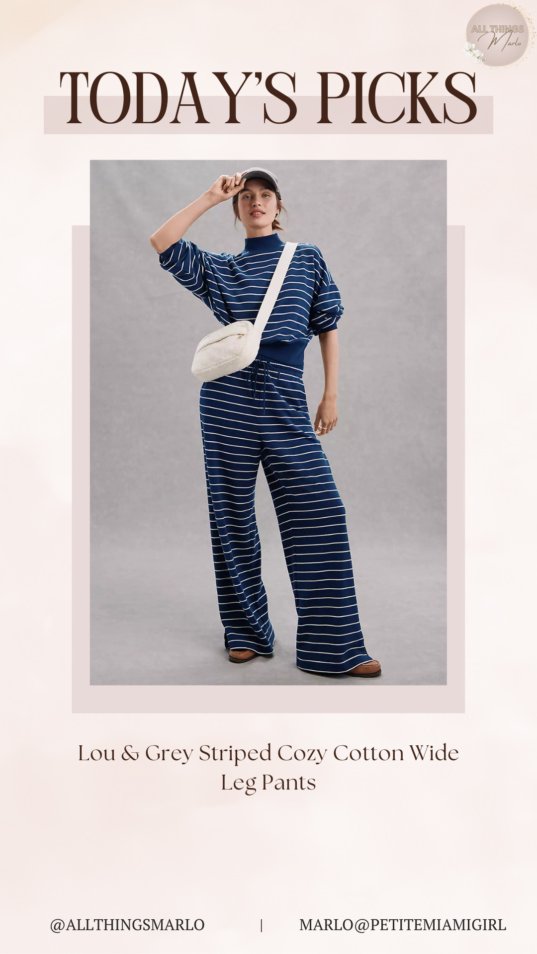 Lou & Grey Striped Cozy Cotton Wide Leg Pants 

 #LTKSeasonal #LTKWorkwear #LTKTravel