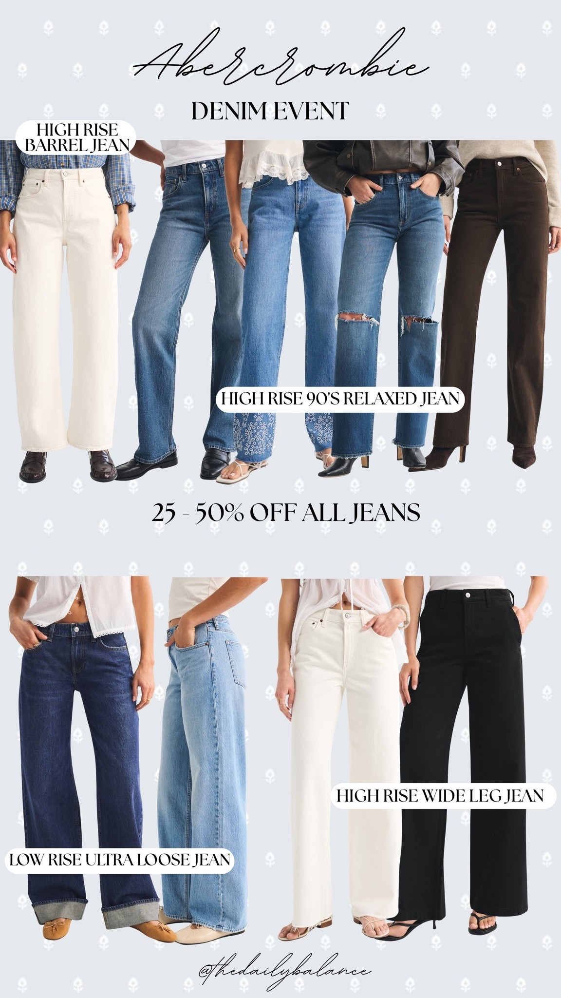 25-50% off of all denim for the @abercrombie denim event!

#LTKSaleAlert #LTKTall #LTKSeasonal