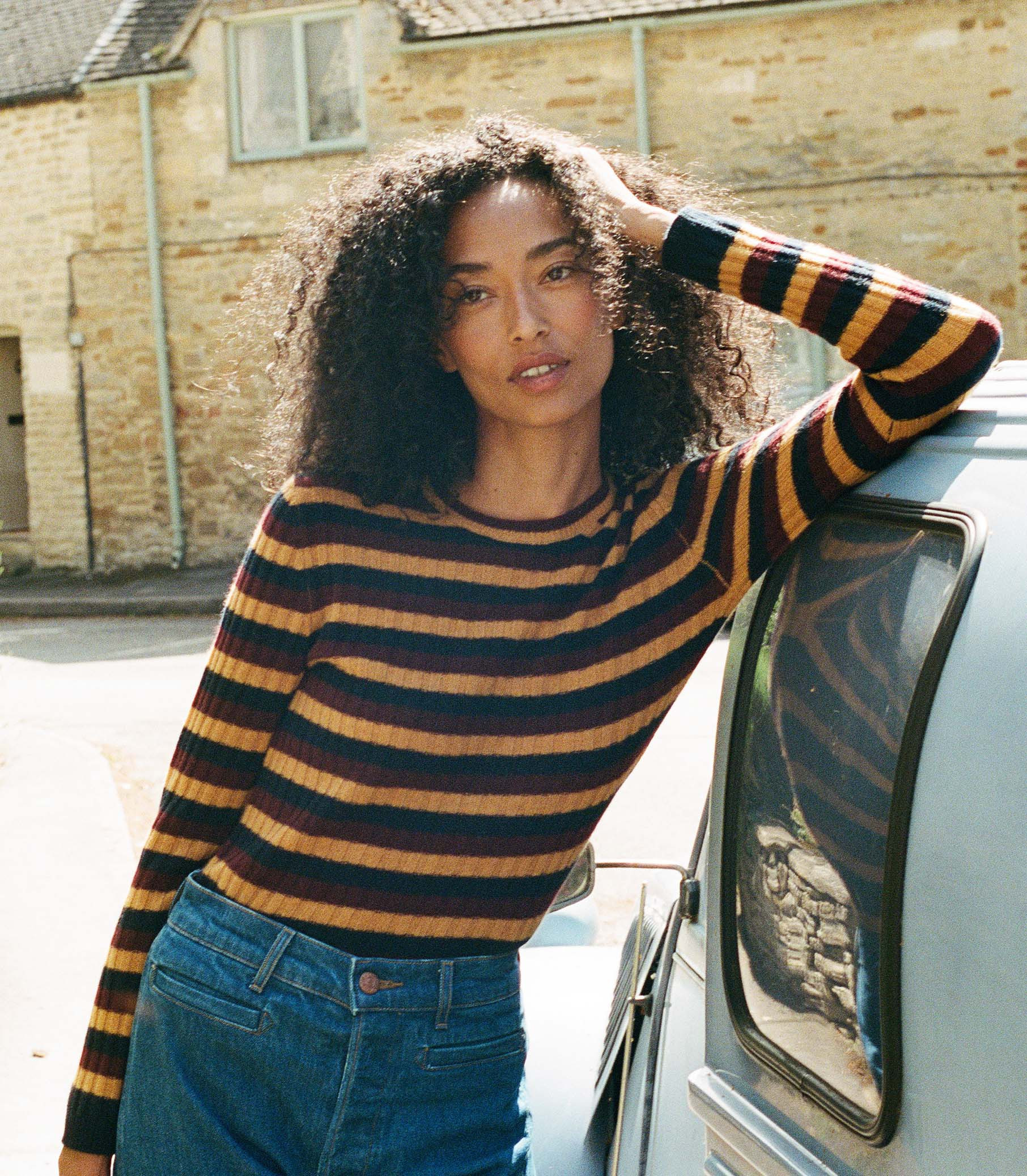 Hyeres Cashmere Sweater - Carrington Stripe | DÔEN | DOEN