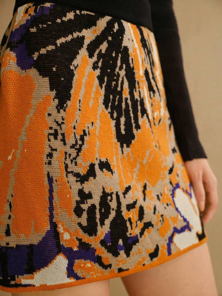 MOTF STUDIO ALLOVER PRINT MINI SWEATER SKIRT | SHEIN