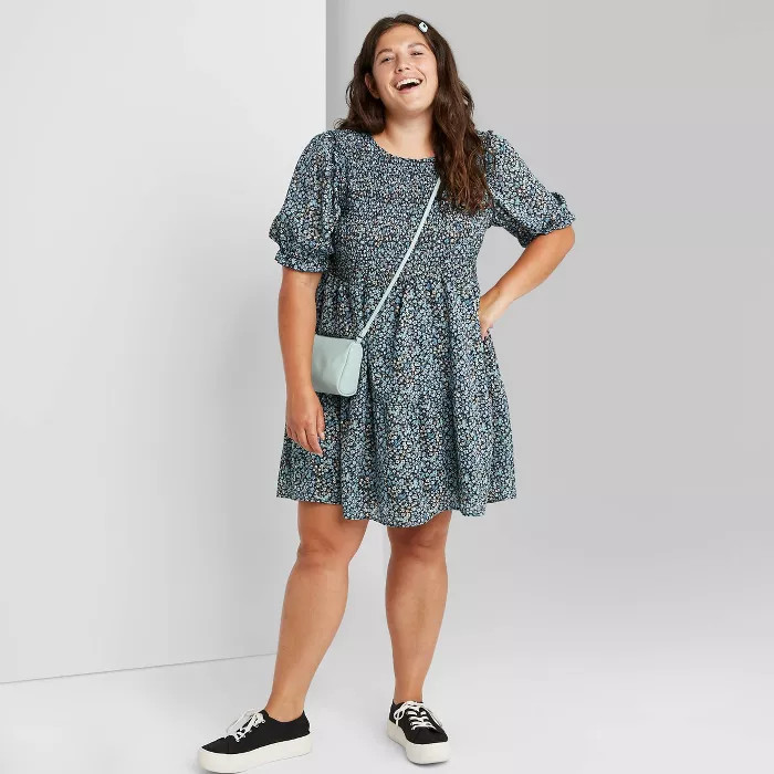 Women's Short Sleeve Smocked Top Tiered Dress - Wild Fable™ | Target