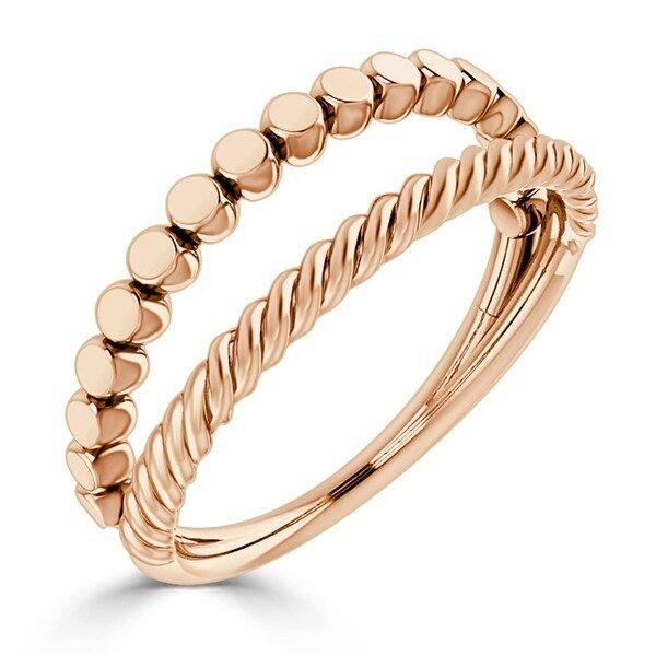 Auriya Women's Twisted Split Rope Style Stacking Ring 10k Gold | Bed Bath & Beyond