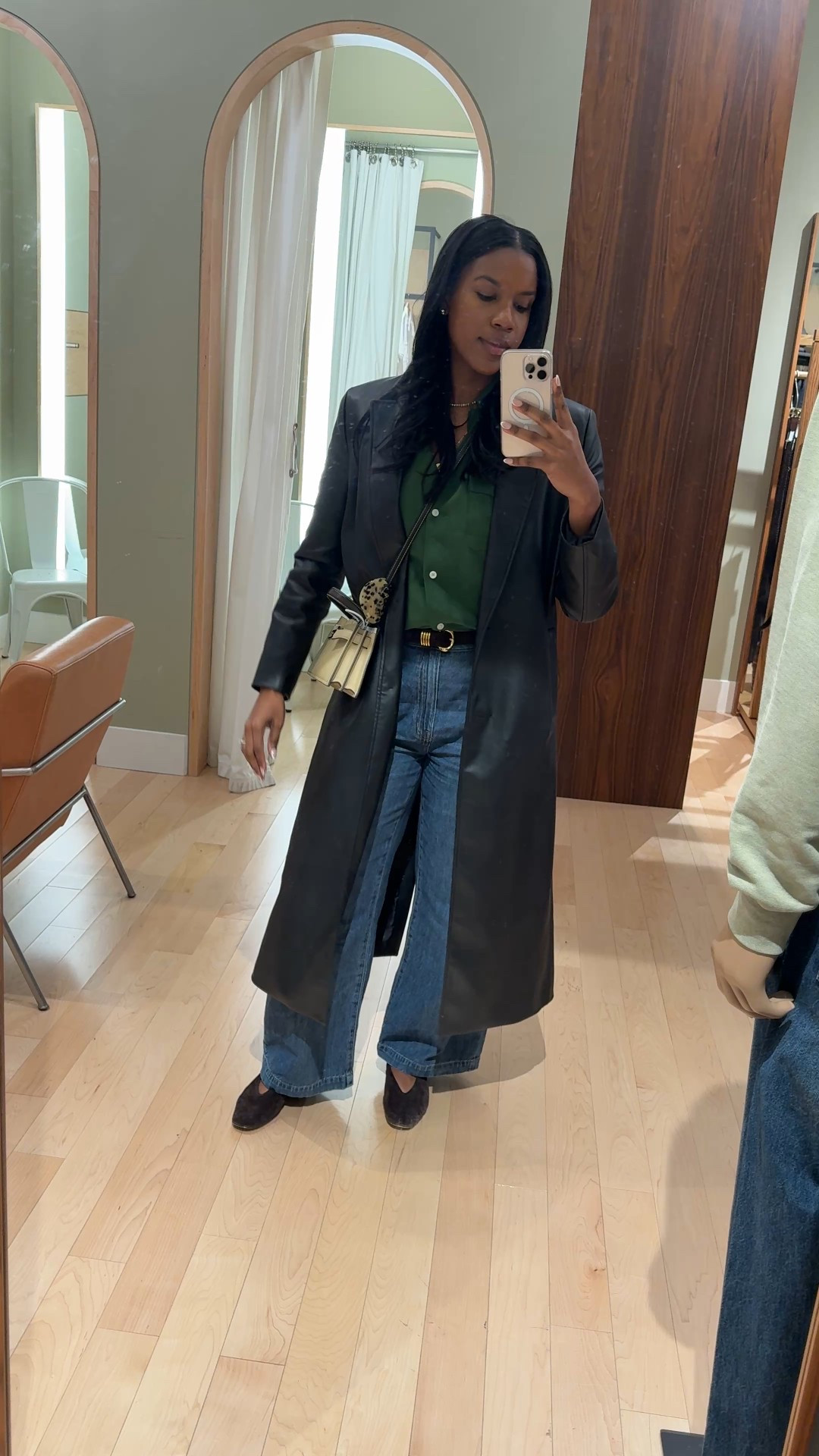 elevated casual ootd in the Alexa Chung green button up 

#LTKSaleAlert #LTKFindsUnder100 #LTKootd