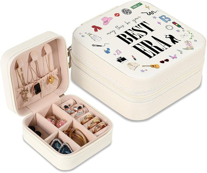 Jewelry Box, Small Jewelry Case for Taylor Fans, Taylor Gifts Merch, Portable Jewelry Case with B... | Amazon (US)