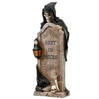 National Tree Company 16 in. Grim Reaper Skeleton and Tombstone PG11-FJ80471 | The Home Depot