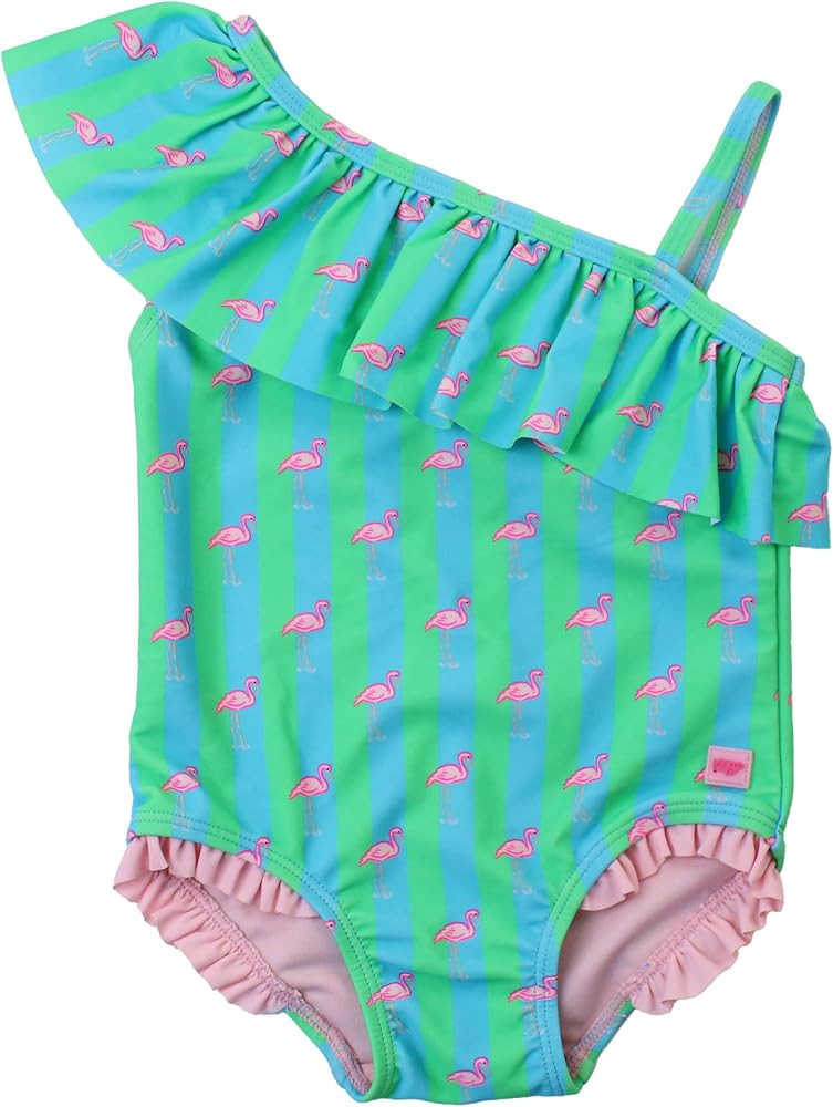 RuffleButts Girls UPF50+ Sun Protection One Shoulder Single Ruffle One Piece Swimsuit | Amazon (US)