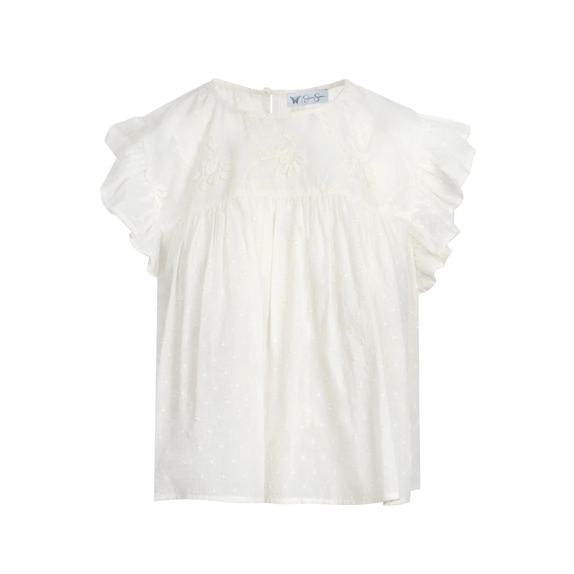 Jessica Simpson Women's Chandler Flutter Sleeve Top, Sizes XS-XL | Walmart (US)