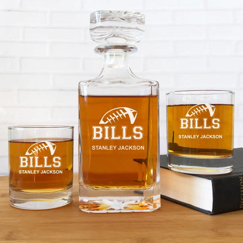 Football Fanatics Sports Whiskey Decanter Gifts | Whiskey Rocks Glasses | Personalized Etched  En... | Etsy (US)